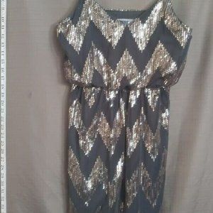 Bailey blue womans teens silver and gold sequence strappy dress